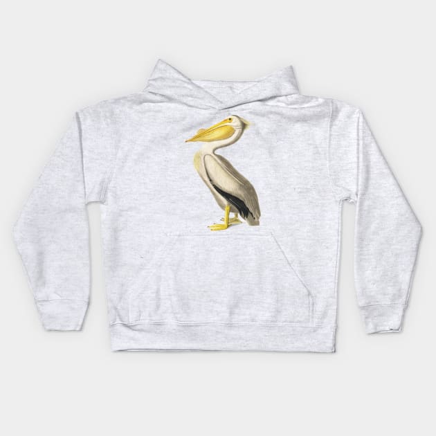 American White Pelican Kids Hoodie by Mako Design 